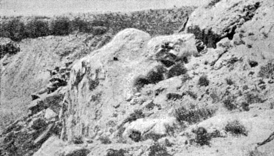 Рис. 93. Вал Аризонского метеоритного кратера. Если бы этот кратер находился на Луне, мы отнесли бы его к типу маленьких кратеров или кратеров-колодцев