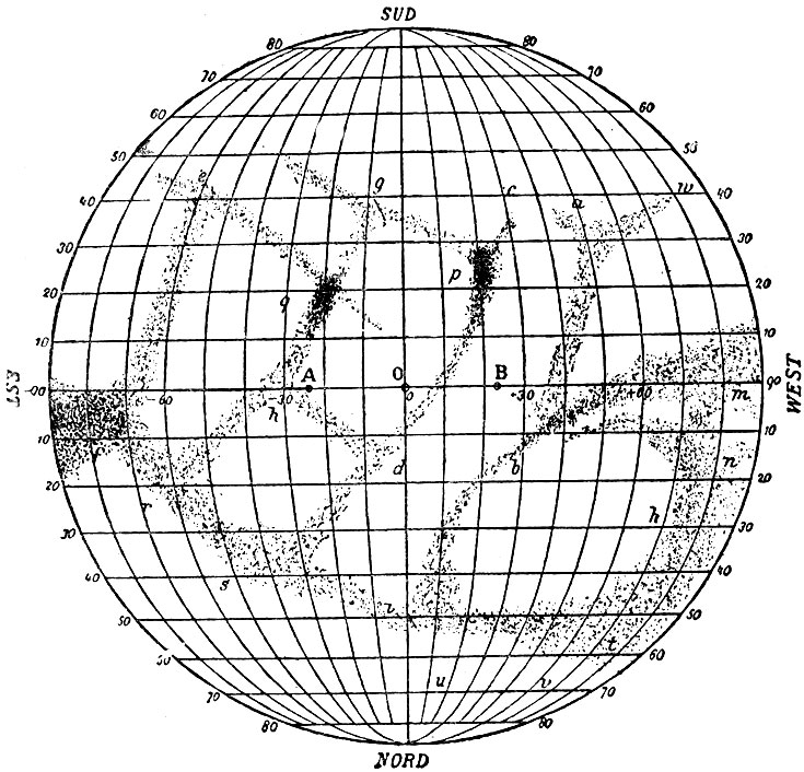 Рис. 113. Карта Меркурия, составленная Скиапарелли