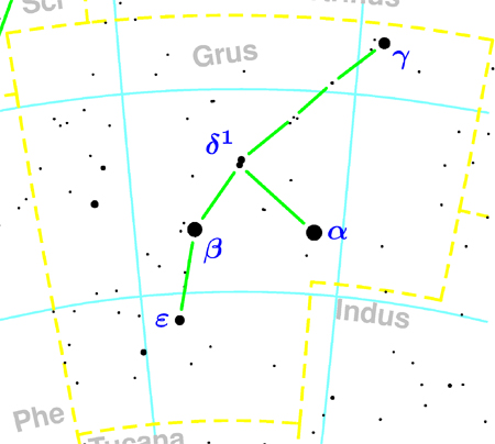 Созвездие Журавль. Источник - topastronomer.com/StarCharts/Constellations/Grus.php